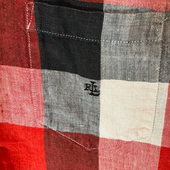 Lauren Ralph Lauren 100% linen checkered design pre-loved size large - Picture 3 of 9